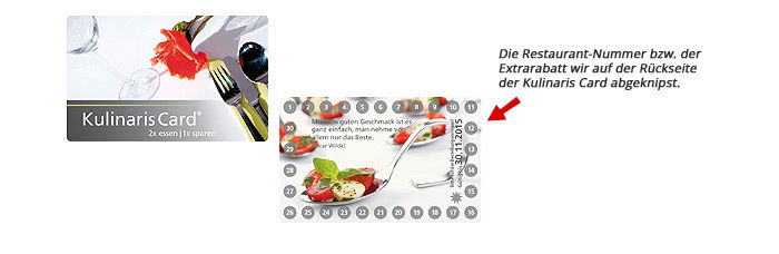 2 für 1 Gutscheinbuch im handlichen Scheckkartenformat Kulinaris Card