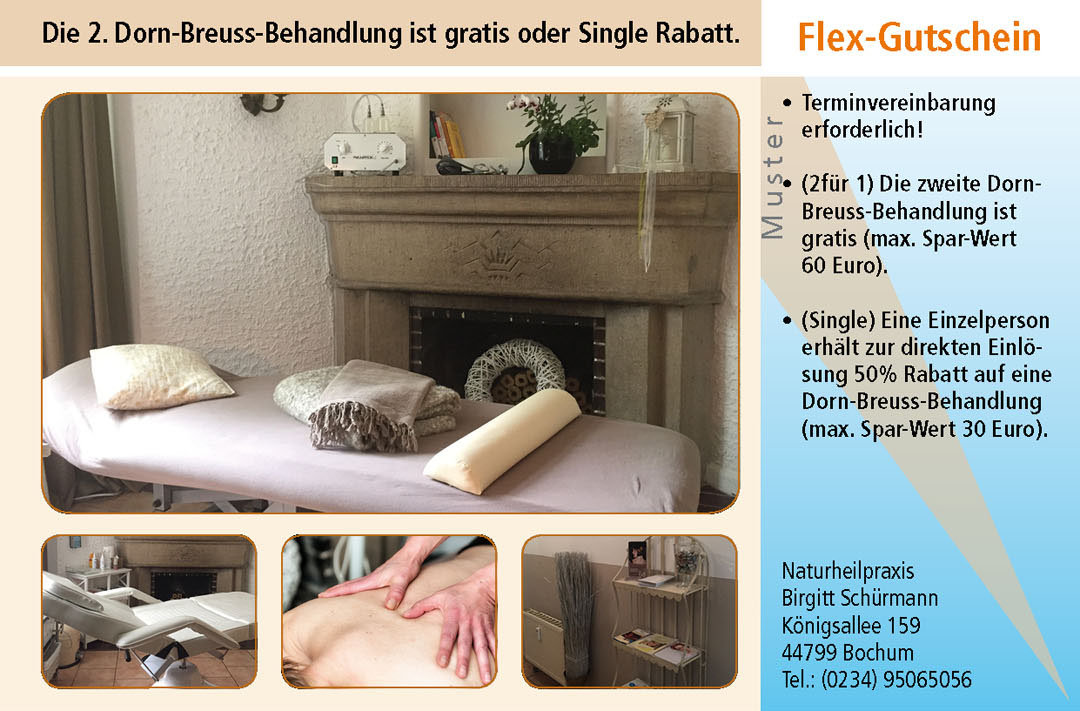 Gutschein Dorn-Breuss-Behandlung in Bochum Ruhrgebiet