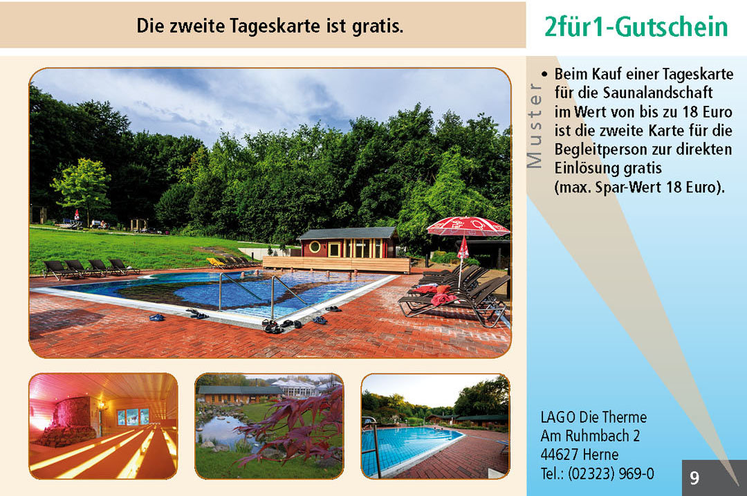 Sauna Gutschein LAGO Die Therme Herne Ruhrgebiet