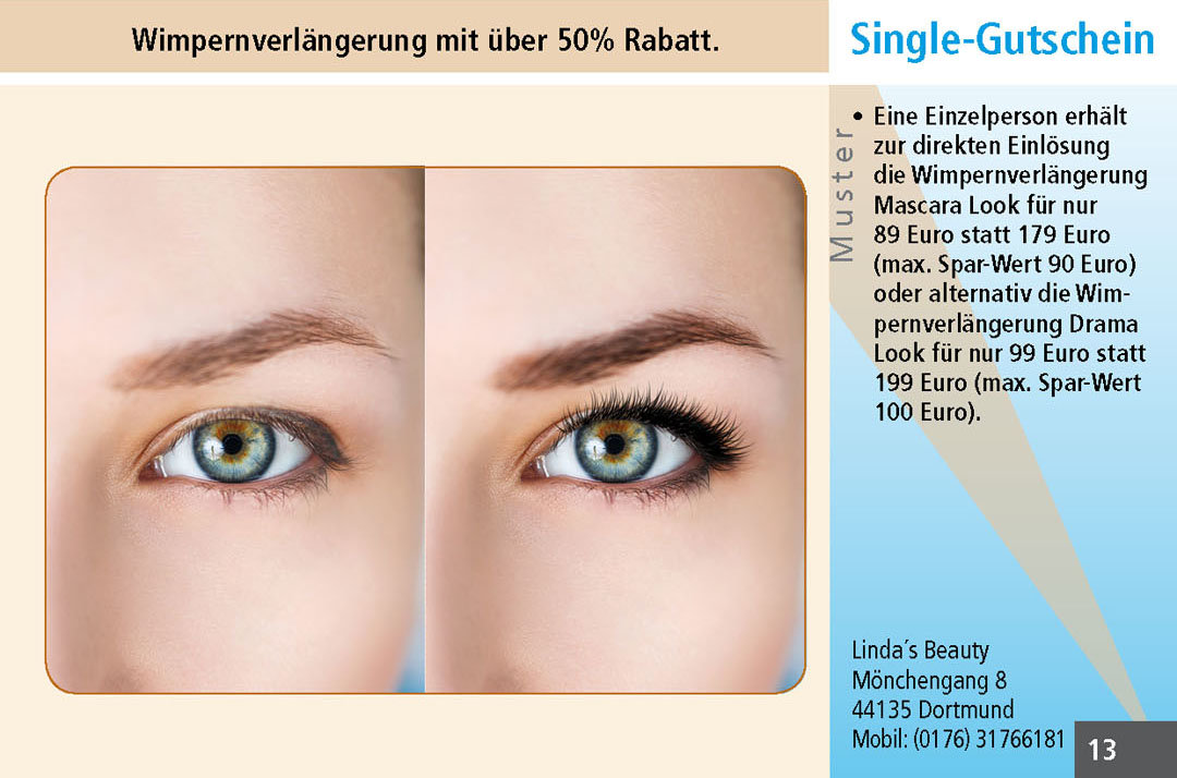 Gutschein Wimpernverlängerung Dortmund Ruhrgebiet