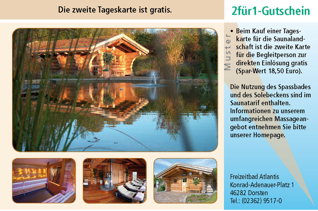 Gutschein Sauna Freizeitbad Atlantis