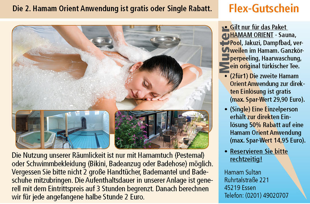 Gutschein Hamam Sultan im Ruhrgebiet