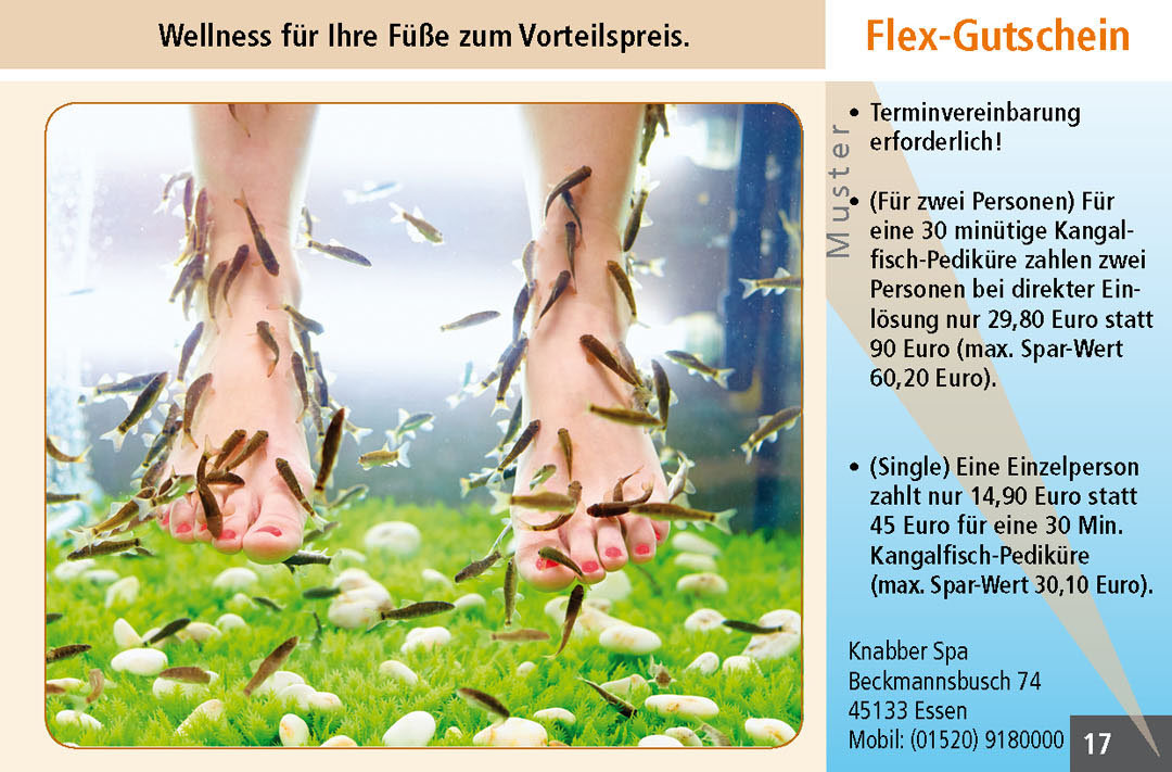 Gutschein Kangalfische, Knabberfischen im Ruhrgebiet Knabber Spa