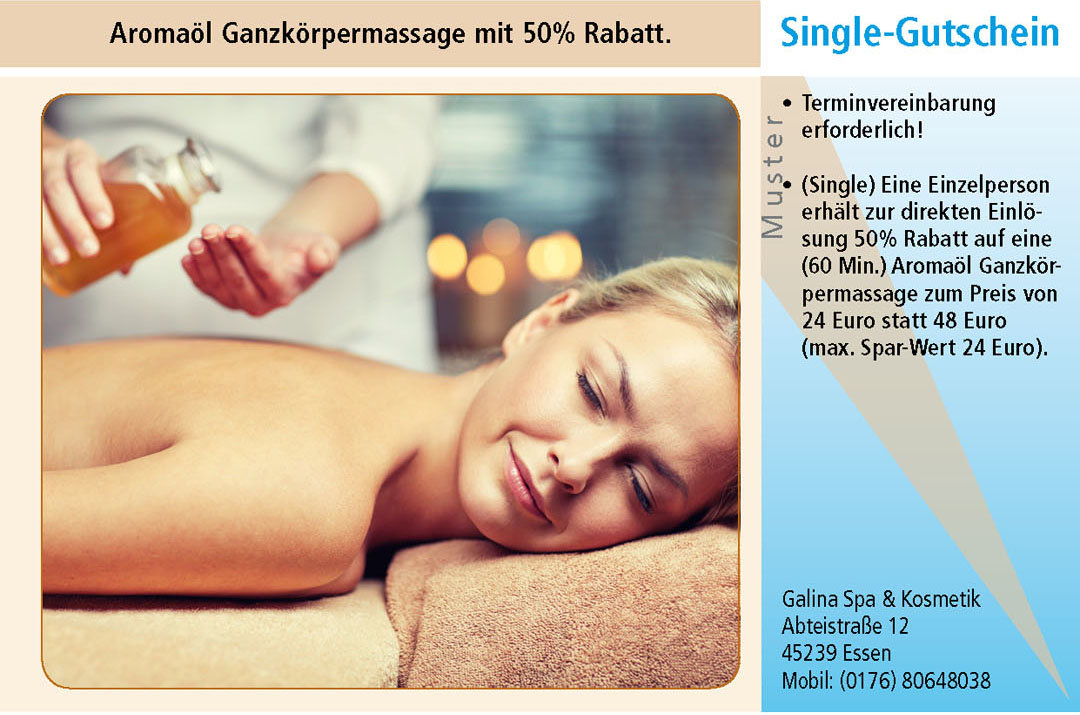 Gutschein Ruhrgebiet Massage Galina Spa & Kosmetik
