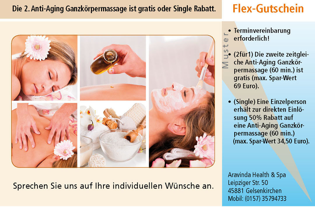 Wellness Gutschein Massage Anti-Aging