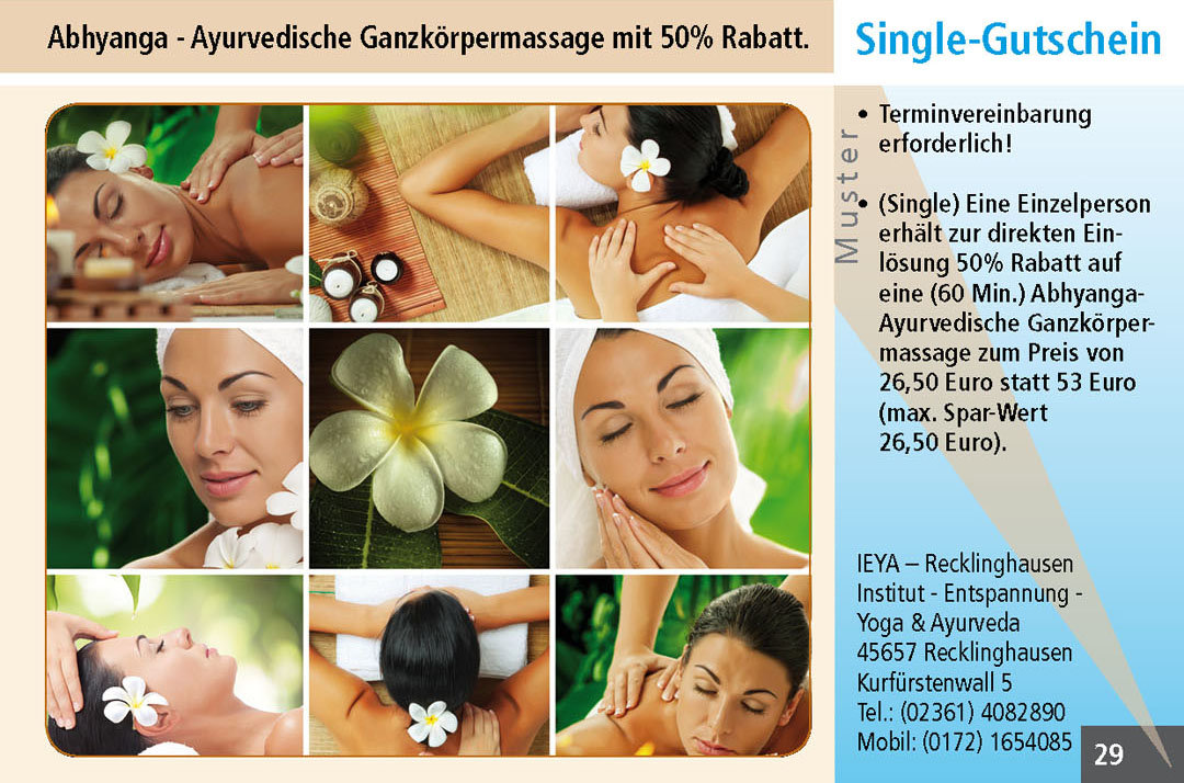 Massage Gutscheine im Ruhrgebiet