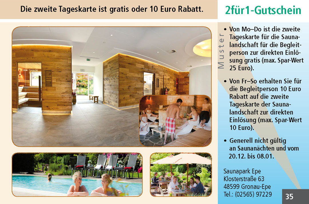 Sauna Gutschein Ruhrgebiet Saunapark Epe