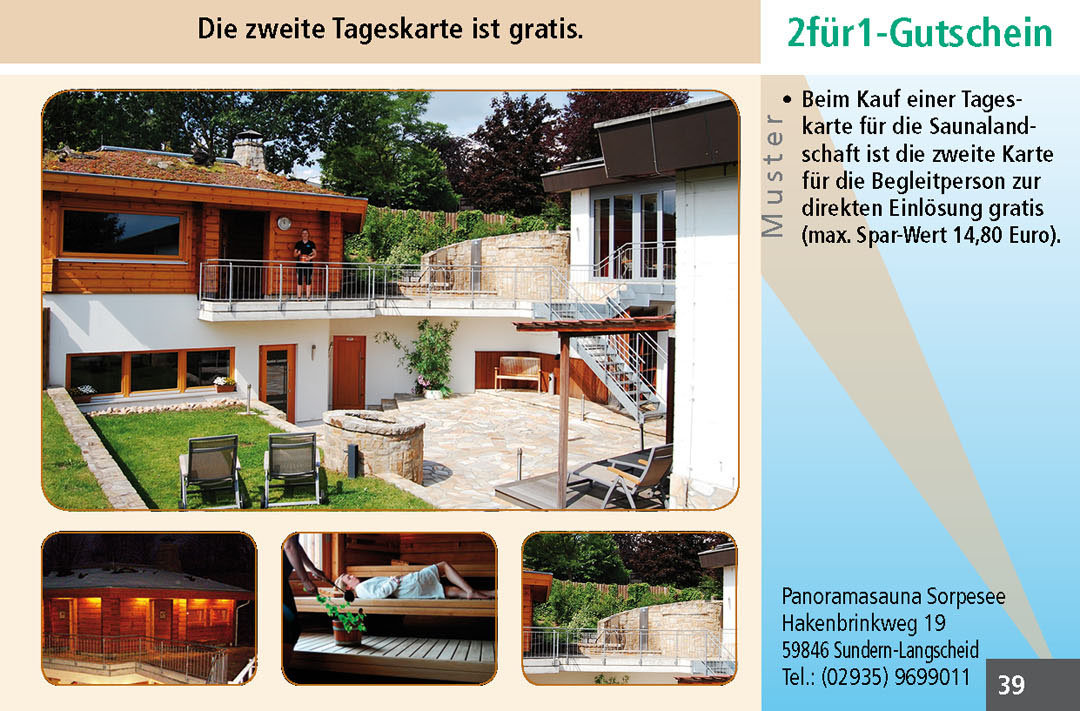 Sauna Gutscheine Ruhrgebiet Panoramasauna Sorpesee