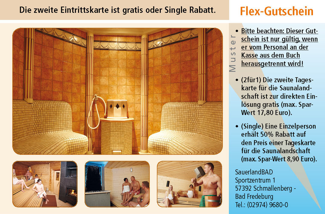 Sauna Gutschein Ruhrgebiet SauerlandBAD