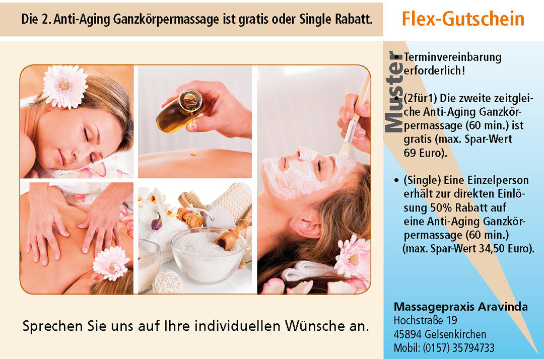 Wellness Gutschein Massage Anti-Aging