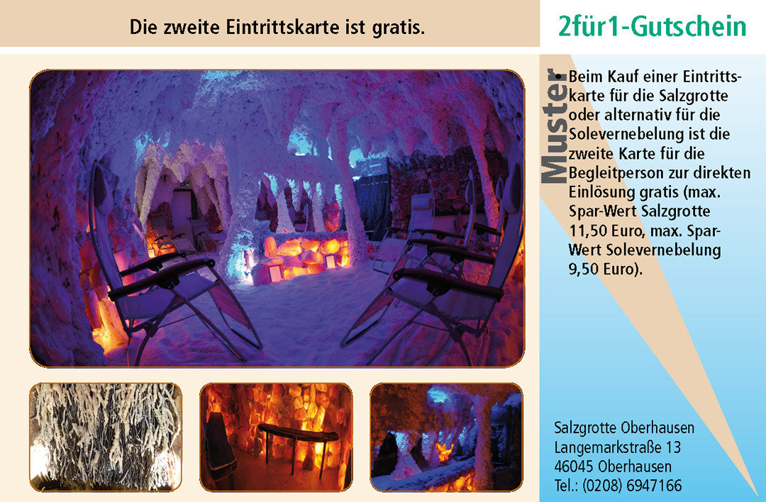 2 für 1 Gutschein-Ruhrgebiet-Salzgrotte-Oberhausen