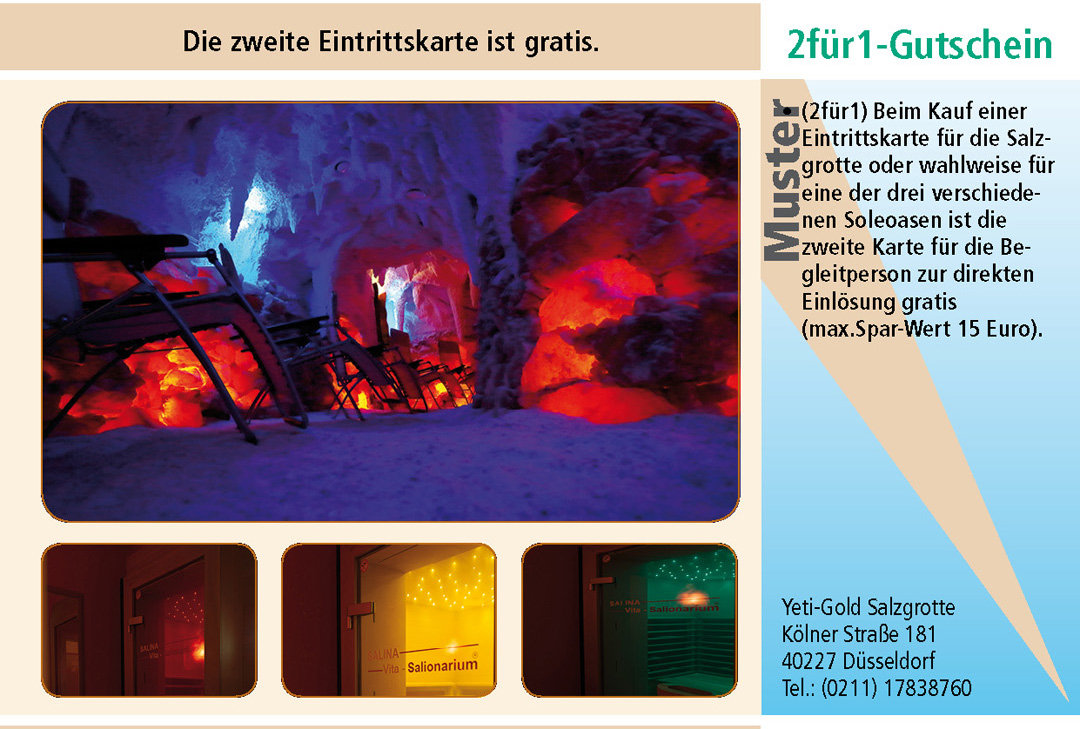 2 für 1 Gutschein-Ruhrgebiet-Yeti-Gold-Salzgrotte