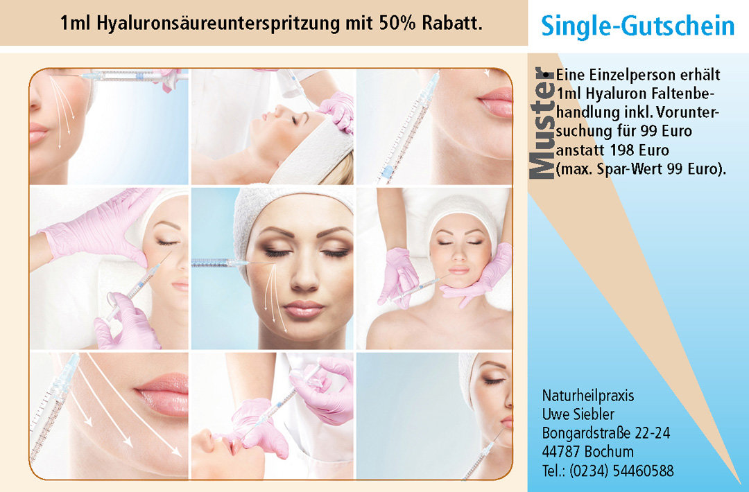 2 für 1 Gutschein für Hyaluronsäure