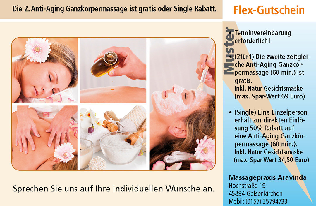 Wellness Gutschein Massage Anti-Aging