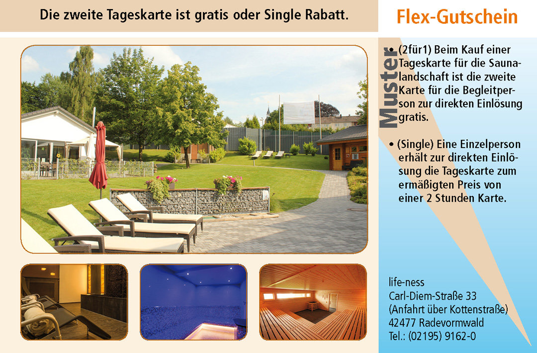 2 für 1 Gutschein-Ruhrgebiet-Sauna-life-ness-Radevormwald
