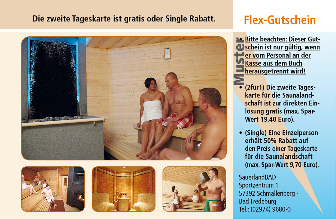 Sauna Gutschein Ruhrgebiet SauerlandBAD