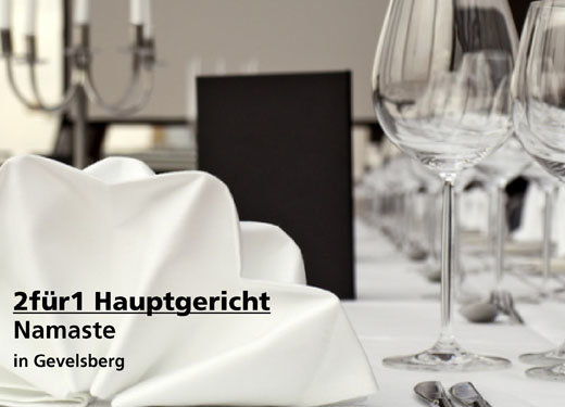 2für1 Gutschein Hauptgericht - Restaurant Namaste in Gevelsberg